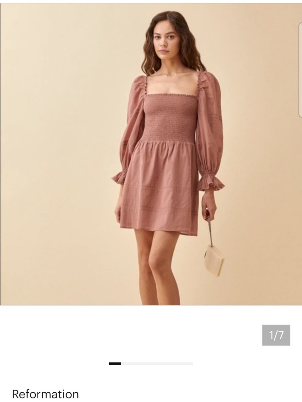 Reformation Dunes Dress in Praline, Size 12